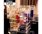 Large Acrylic Cosmetic Organizer Rack 3 Drawers Makeup Lipstick Display