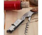 Bottle Opener Wine Corkscrew Professional Bottle Opener and Foil Cutter Stainless Steel Bottle Can Remover For Kitchen Tools -ebony