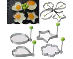4 Pcs Stainless Steel Egg Shaped Pancake Mould Omelette Mold Heart Shape Frying Egg Cooking Tool Kitchen Accessories Gadget-Love