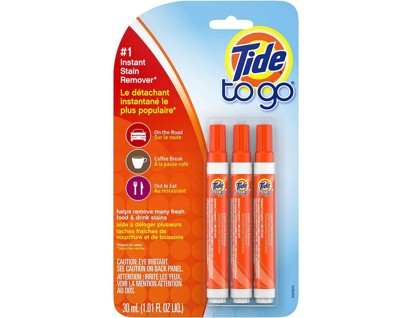 Tide To Go Instant Stain Remover Liquid Pen, 3 Count