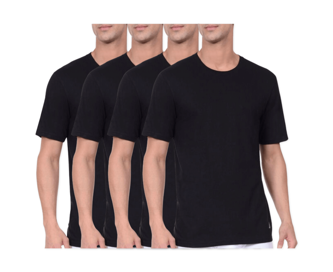 NAUTICA Men's 4-Pack WHITE Tagless Super Soft Cotton CREW Neck T-Shirt  Medium