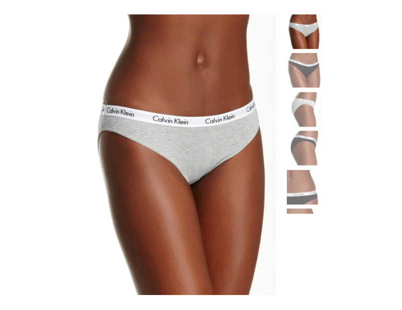 Calvin Klein Women's Bikini Carousel Logo Cotton Bikini Style Underwear 3 Pack - Black/White/Grey