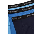 Calvin Klein Men's Underwear Cotton Stretch Trunk 3 Pack - Peacoat/Delft/Silver Lake