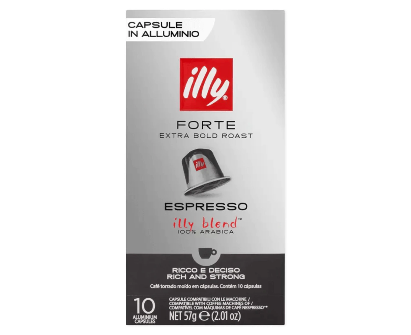 illy Forte Extra Bold Roast Espresso Capsules 10 Count