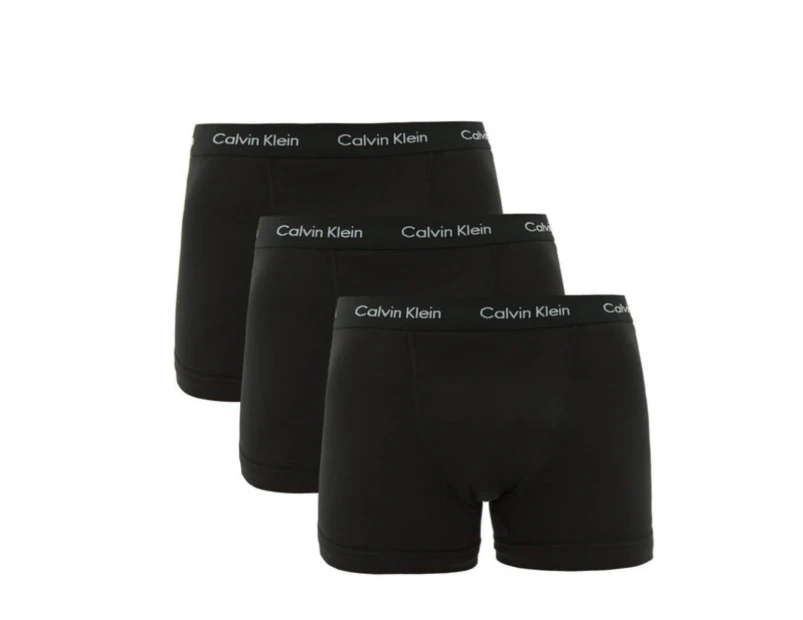 Calvin Klein Men's Underwear Cotton Stretch Trunk 3 Pack - Black/Black/Black