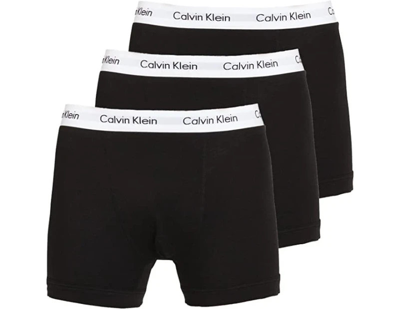 Calvin Klein Men's Underwear Cotton Stretch Trunk Underwears 3 Pack - Black/White