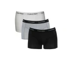 Calvin Klein Men's Underwear Cotton Stretch Trunk 3 Pack - Black/Grey/White