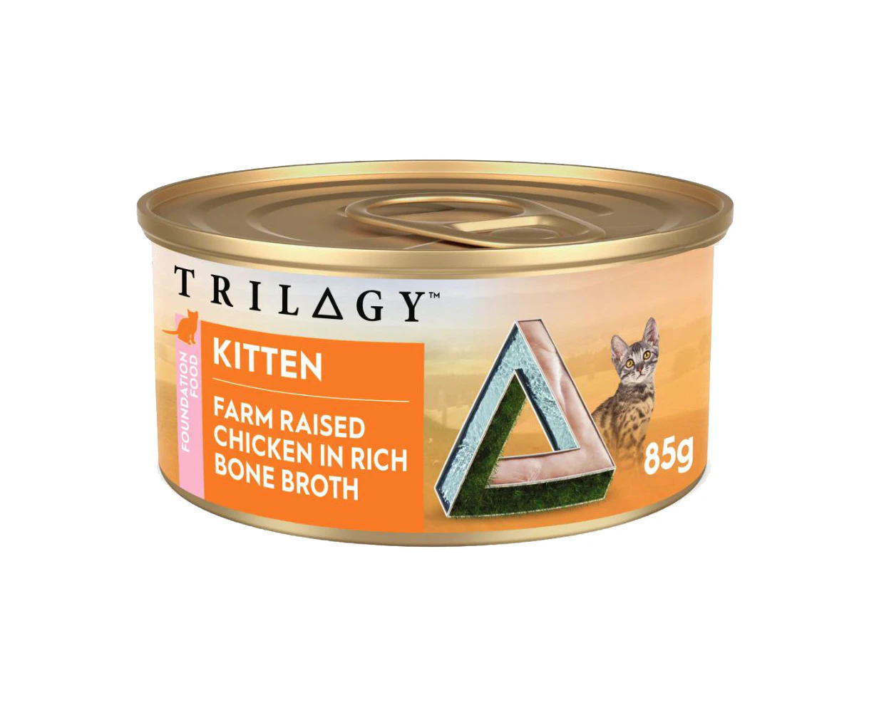 Trilogy Kitten Foundation Wet Cat Food Chicken in Bone Broth 24 x 85g