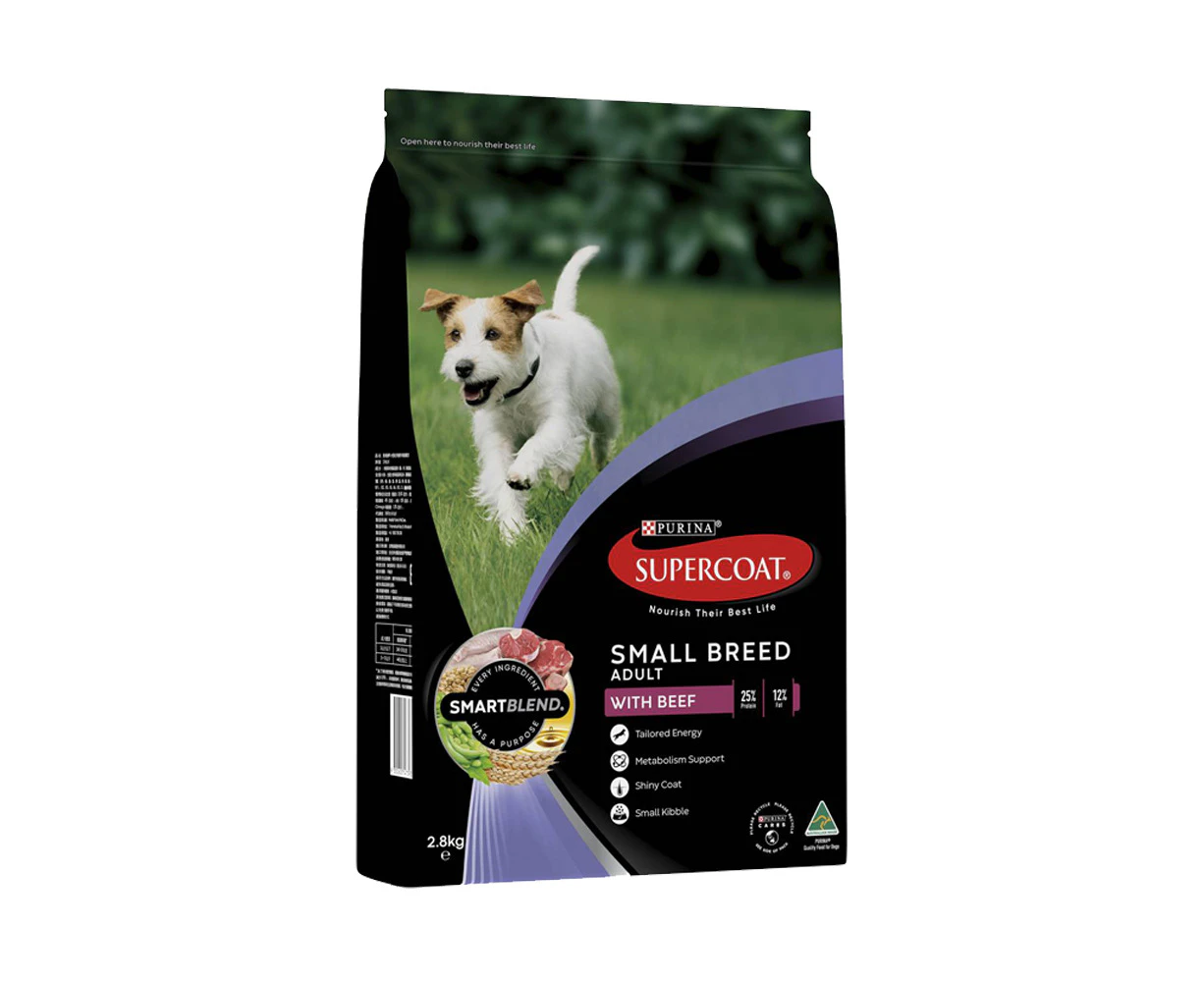 Supercoat Adult Small Breed SmartBlend Dry Dog Food w/ Beef 2.8kg