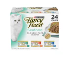 Fancy Feast Classic Seafood Pate Multi Pack Wet Cat Food 24 x 85g