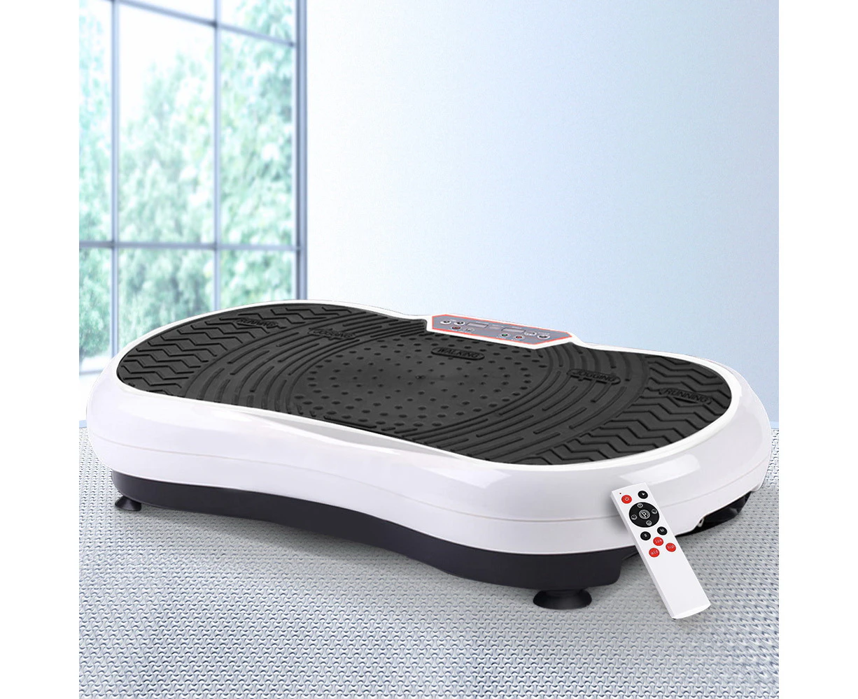 Everfit Vibration Machine Platform Vibrator Resistance Rope Home Fitness White