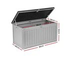 Gardeon Outdoor Storage Box 190L Container Lockable Garden Bench Tool Shed Black