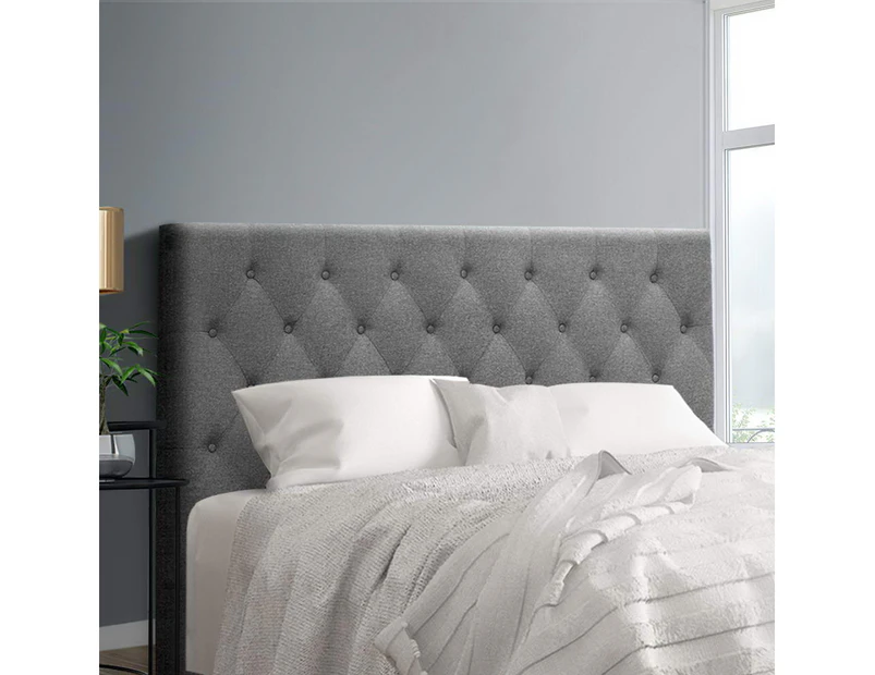 Artiss Bed Head Queen Size Fabric - CAPPI Grey