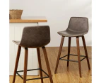 Bar Stools Set of 2 Leather Kitchen Stool