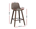 Bar Stools Set of 2 Leather Kitchen Stool