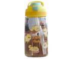 Useful Drinking Cup Plastic Kids Students Straw Cup - Yellow