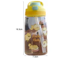 Useful Drinking Cup Plastic Kids Students Straw Cup - Yellow