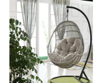 Hanging Egg Chair Cushion Sofa Swing Chair Seat Relax Cushion Padded Pad Covers Light Gray