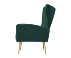 Artiss Armchair Lounge Accent Chairs Armchairs Chair Velvet Sofa Seat - Green
