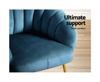Artiss Armchair Lounge Chair Armchairs Accent Chairs Navy Blue Velvet Sofa Couch