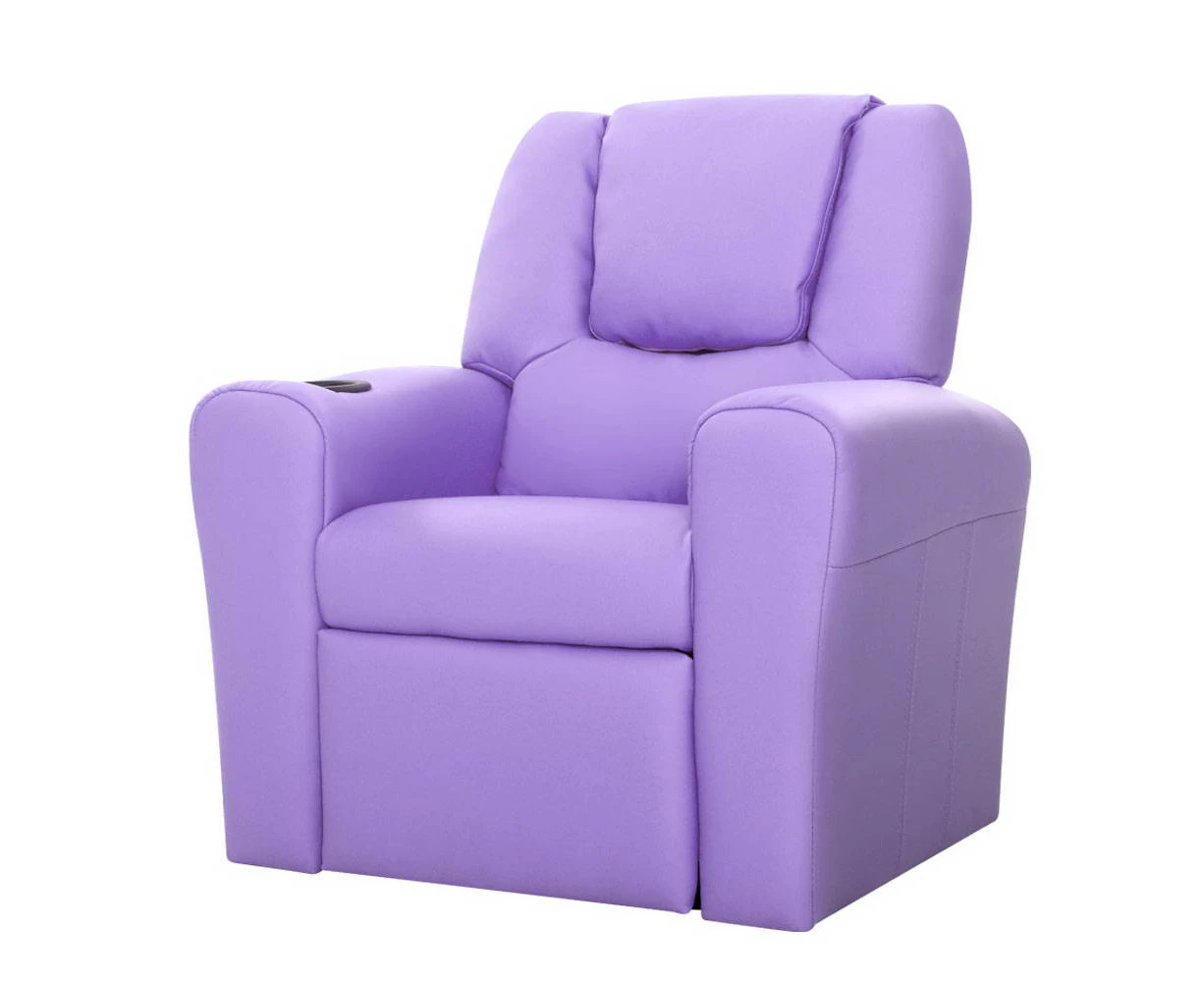 My Best Buy -  Keezi Kids Recliner Chair Purple PU Leather Sofa Lounge Couch Children Armchair- Free Postage