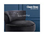 My Best Buy - Artiss Velvet Vanity Stool Backrest Stools Dressing Table Chair Makeup Bedroom Black