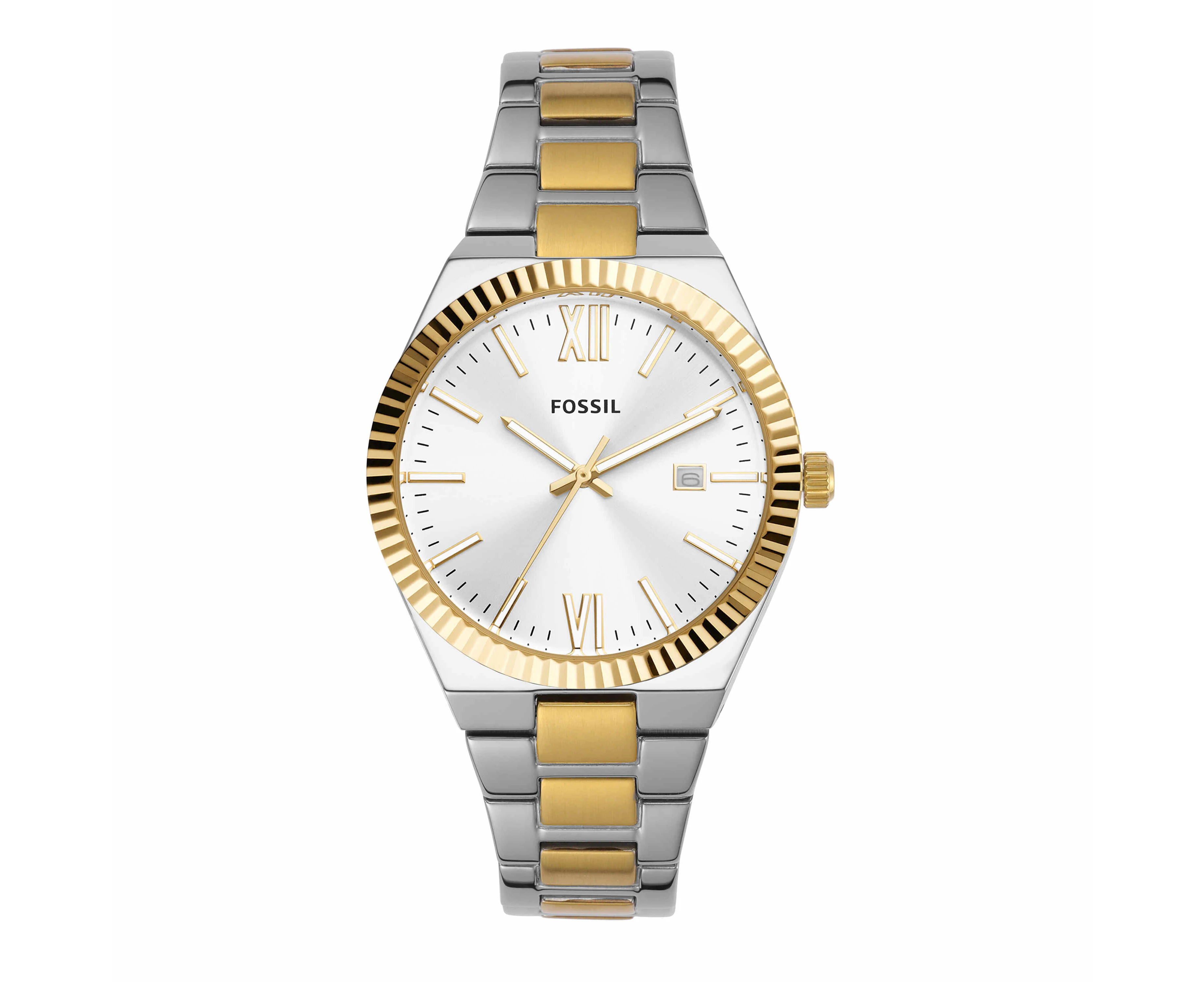 Fossil Scarlette Three-Hand Date Two-Tone Stainless Steel Watch (ES5259)