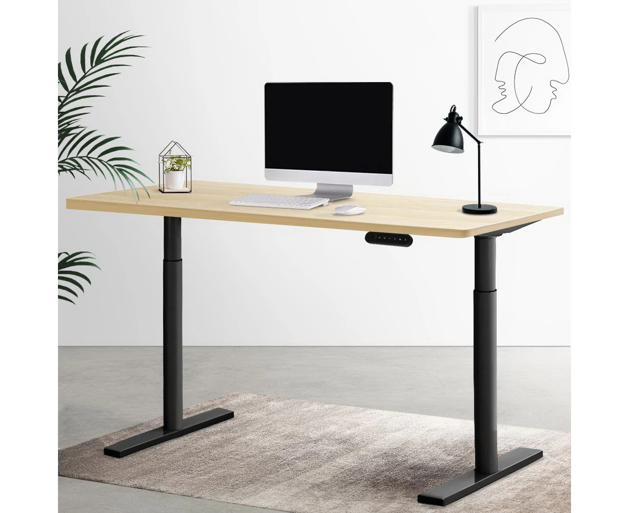 Artiss Standing Desk Motorised Electric Dual Motor White Oak 140CM