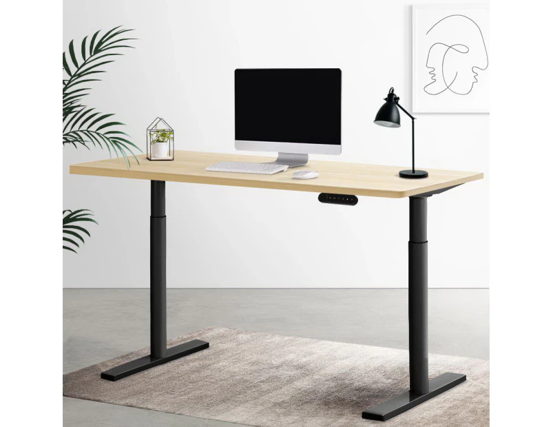 Artiss Standing Desk Motorised Electric Dual Motor White Oak 140CM