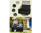 Gardeon Outdoor Storage Bench Box Wicker Garden Sheds Tools Cushion Patio Furniture Black