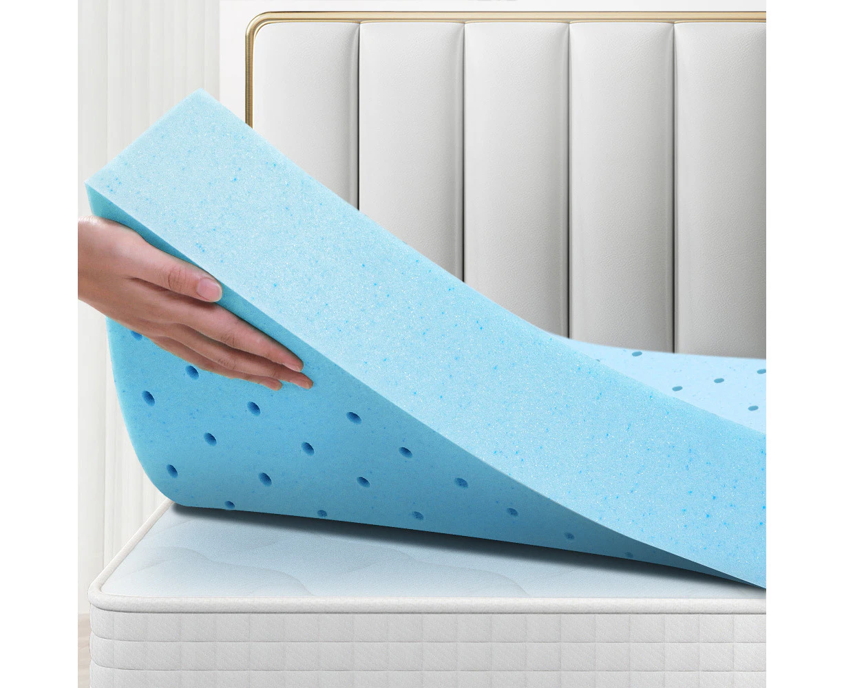 S.E. Memory Foam Topper Cool Gel Mattress Ventilated Bed Bamboo Underlay 5cm