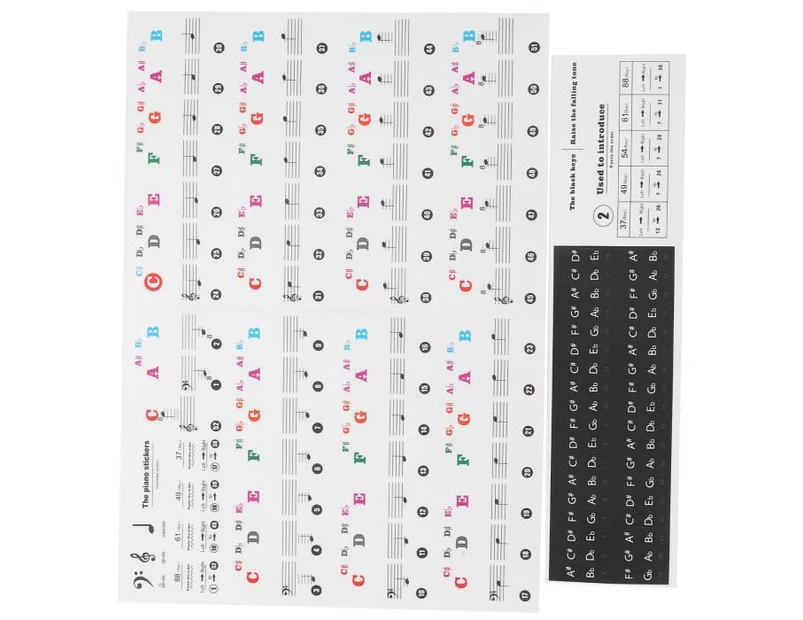 Sheet Music Stickers Piano Key Sticker Universal Keys For Electronic Organ