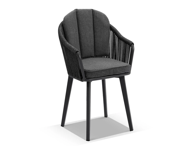 Alpine Outdoor Rope And Aluminium Dining Chair - Dining Chairs - Slate Grey