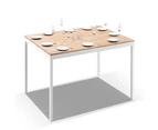 Outdoor Tuscany 10 Seater Teak And Aluminium Dining Table - Outdoor Aluminium Tables - ​White Aluminium