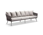 Herman Outdoor 3 Seater Rope & Aluminium Lounge - Outdoor Lounges - Walnut