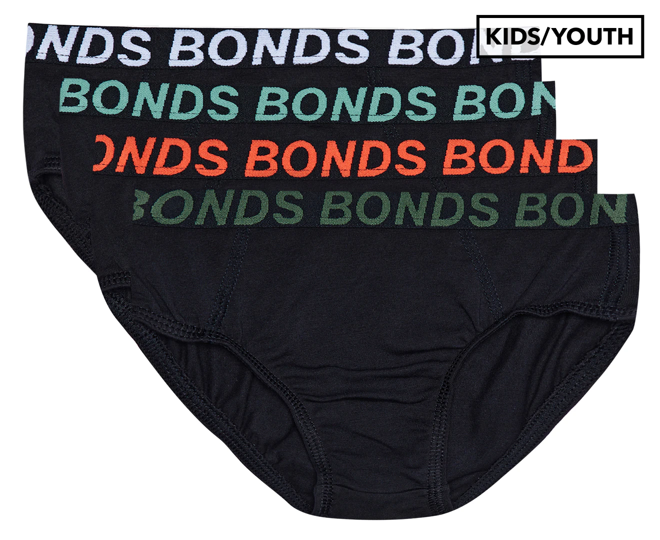 Bonds Boys' Sport Trunks 3-Pack - Black/Multi
