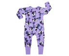 Bonds Baby Zip Wondersuit - Panda Sticker Cotton Lilac