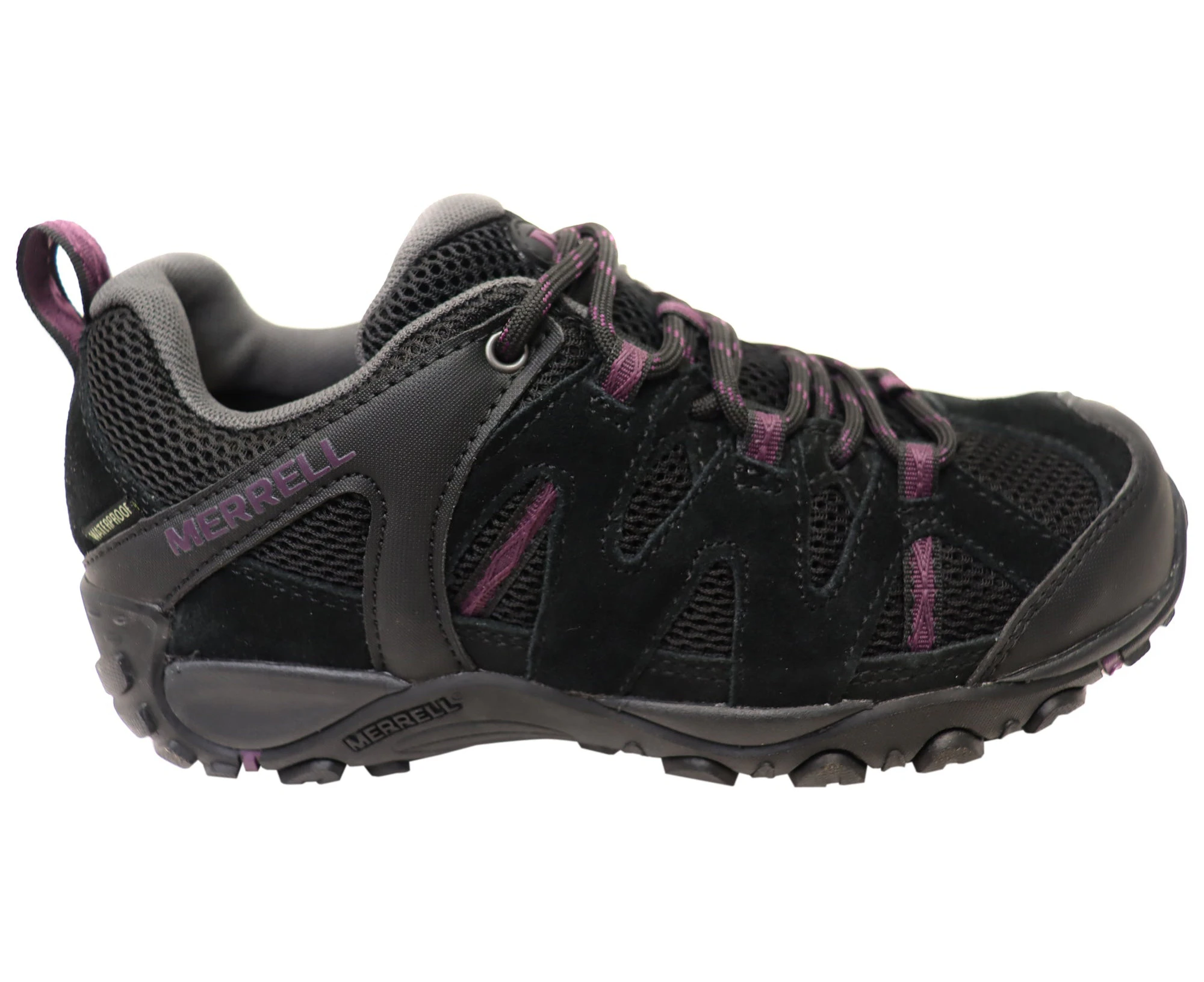 Merrell Womens Deverta 2 Waterproof Comfortable Leather Hiking Shoes - Black