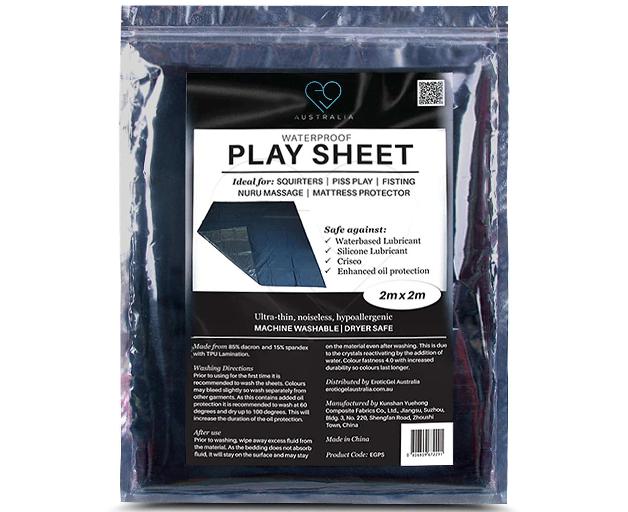 Eroticgel Waterproof Play Sheet 200cm x 200cm (78.74″x 78.74″)