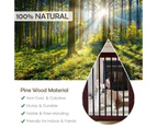 Costway 4 Panel Freestanding Pet Gate Foldable Wood Dog Fence Barrier  Security Gate