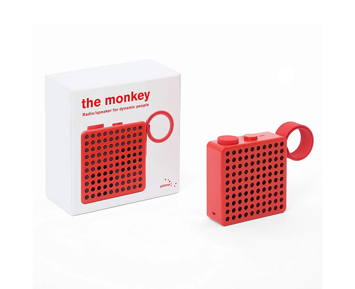 Palomar Monkey Snap-On Wear Portable Wireless FM Radio Speaker Red 10x3.5cm