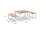 Outdoor Balmoral Low Dining Coffee Table With 2 Bench Seats - Outdoor Aluminium Dining Settings - White Aluminium