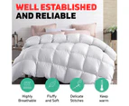 Double Size Bedding Goose Down Feather Quilt Doona Duvet 700GSM Winter White - White
