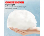 Single Size Bedding Goose Down Feather Quilt Doona Duvet 700GSM Winter White - White