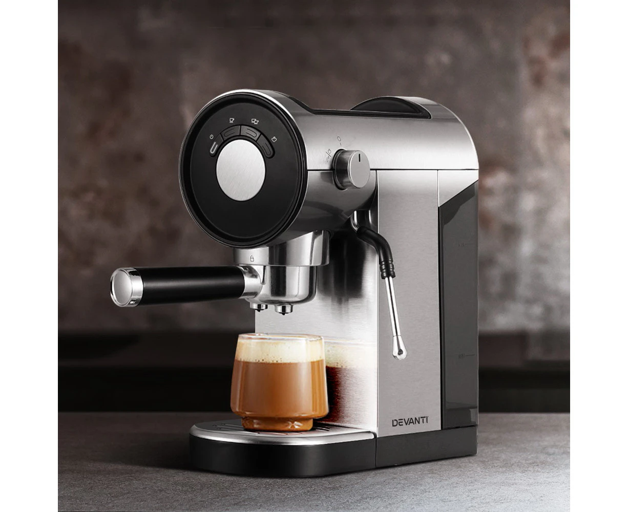 Devanti 20 Bar Coffee Machine Espresso Cafe Maker