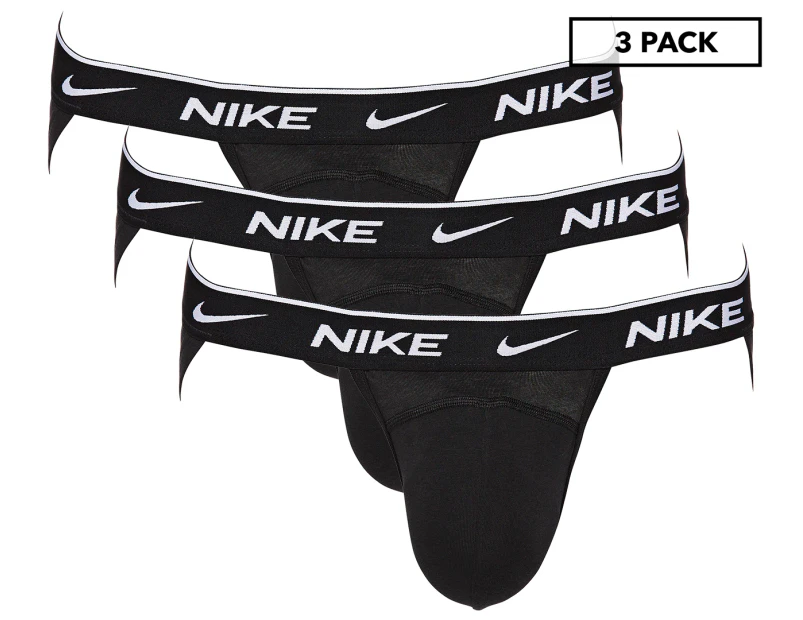 Nike Men's Dri-FIT Essential Cotton Stretch Jock Strap 3-Pack - Black