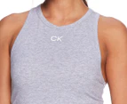 Calvin Klein Performance Women's Logo Fitted Racerback Crop Top - Pearl Grey Heather