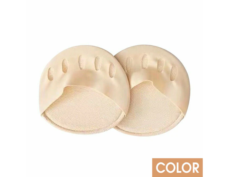 Beige*2 pairs Honeycomb Fabric Forefoot Pads Keeps Our Feet Toes and Arches Protected