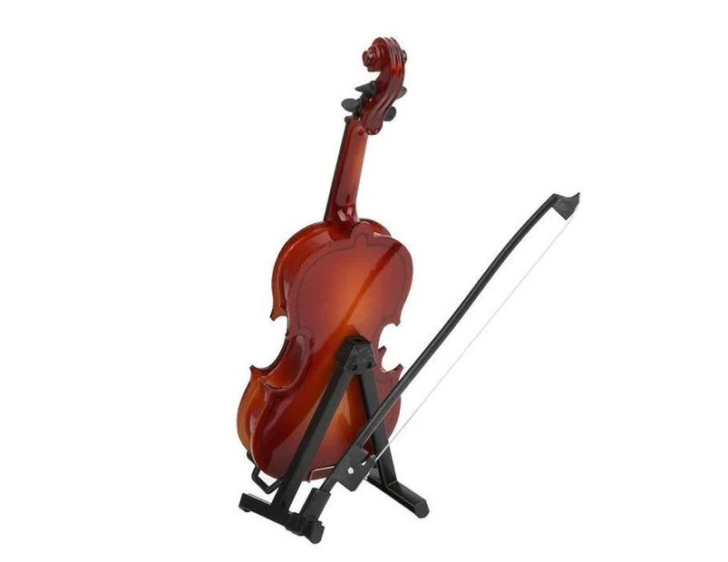 Violin Ornament 17Cm Wooden Miniature Violin Model With Stand Instrument Craft Decoration Gift
