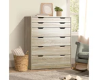 Oikiture 6 Chest of Drawers Tallboy - Natural